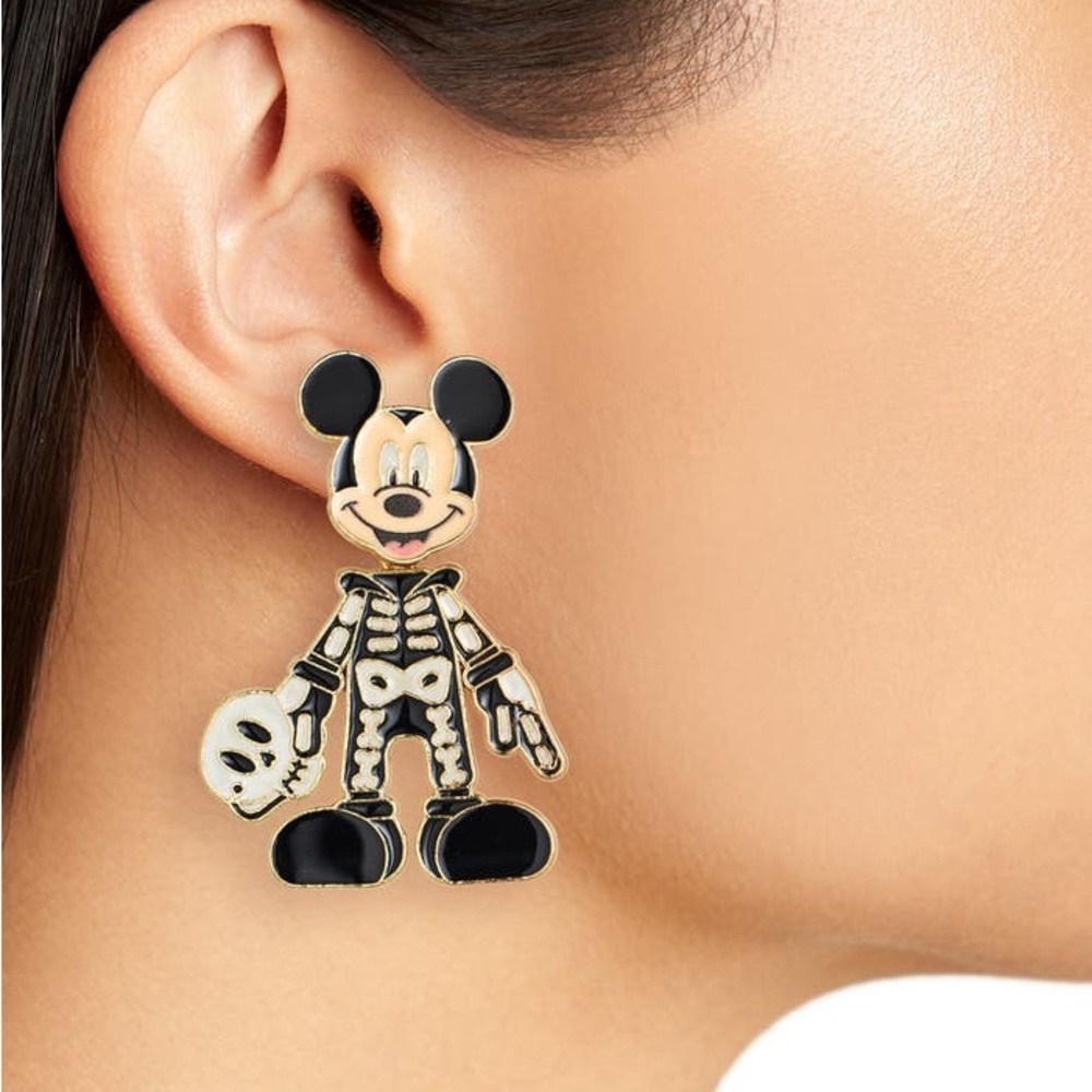 Baublebar x Disney Mickey Mouse Halloween Skeleton Costume Glow In Dark Earrings